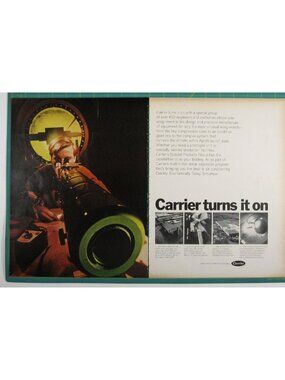 Print Ad Carrier Turns It On Vintage Air Conditioning Tech 2 PF Vintage 1960s
